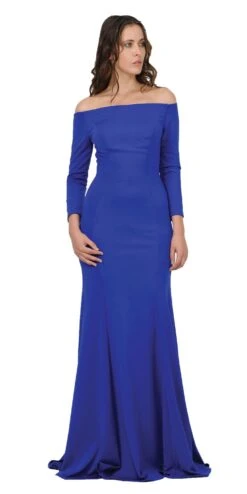 Poly USA | Ed Young 8378 Off-Shoulder Long Dress With Long Sleeves(Red Off Shoulder Long Formal Dress With Long Sleeves) -Discount Dress Shops 8378 poly usa royal blue 7693bf05 49fe 4b2b 9b3b 5061c4c5d4f9
