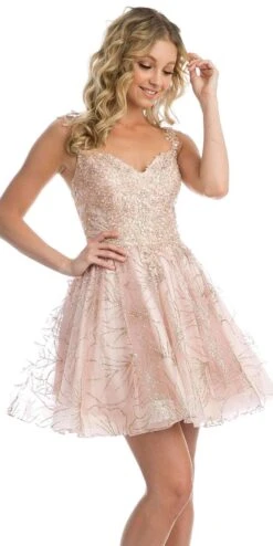 Juliet 838 Homecoming Short Dress Applique And Glitter(Blush Homecoming Short Dress With Applique And Glitter) -Discount Dress Shops 838 juliet blush 5346249f d629 4ad2 a585 63ad23ecda6a