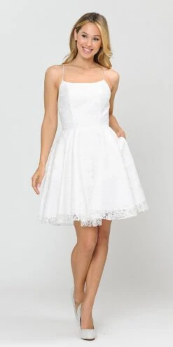 Poly USA | Ed Young 8388 Homecoming Short Dress With Pockets(Homecoming Short Dress With Pockets Baby Blue) -Discount Dress Shops 8388 poly usa off white f7ae2346 d082 4750 9741 53057c7294e5
