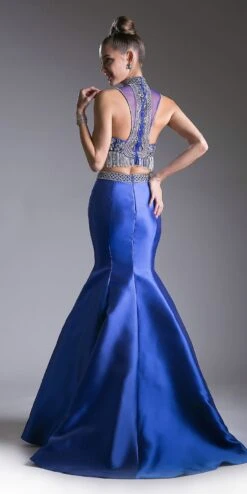 Cinderella Divine 84016 Beaded Bodice 2 Piece Mermaid Gown T-Back(Beaded Bodice 2 Piece Mermaid Gown White T Back) -Discount Dress Shops 84016 cinderella divine royal blue back