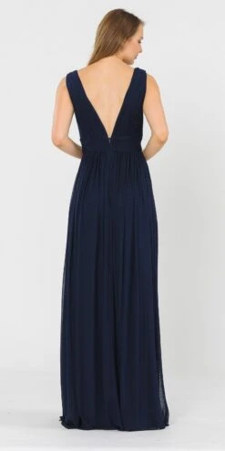 Poly USA | Ed Young 8408 V-Neck And Back Long Dress Sleeveless(Blush V Neck And Back Long Formal Dress Sleeveless) -Discount Dress Shops 8408 poly usa navy blue back 545c4673 95dc 4e63 802c b3d4bd6b7404