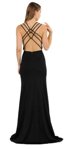 Poly USA | Ed Young 8468 Long Dress With Strappy Open-Back(Burgundy Long Prom Dress With Strappy Open Back) 20 Poly USA | Ed Young 8468 Long Dress With Strappy Open-Back(Burgundy Long Prom Dress With Strappy Open Back) -Discount Dress Shops 8468 poly usa black back