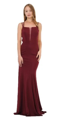Poly USA | Ed Young 8468 Long Dress With Strappy Open-Back(Burgundy Long Prom Dress With Strappy Open Back) 16 Poly USA | Ed Young 8468 Long Dress With Strappy Open-Back(Burgundy Long Prom Dress With Strappy Open Back) -Discount Dress Shops 8468 poly usa burgundy