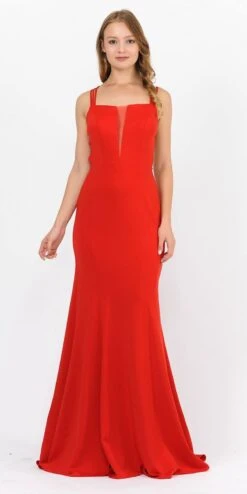 Poly USA | Ed Young 8468 Long Dress With Strappy Open-Back(Burgundy Long Prom Dress With Strappy Open Back) 21 Poly USA | Ed Young 8468 Long Dress With Strappy Open-Back(Burgundy Long Prom Dress With Strappy Open Back) -Discount Dress Shops 8468 poly usa red