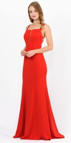 Poly USA | Ed Young 8468 Long Dress With Strappy Open-Back(Burgundy Long Prom Dress With Strappy Open Back) 23 Poly USA | Ed Young 8468 Long Dress With Strappy Open-Back(Burgundy Long Prom Dress With Strappy Open Back) -Discount Dress Shops 8468RED