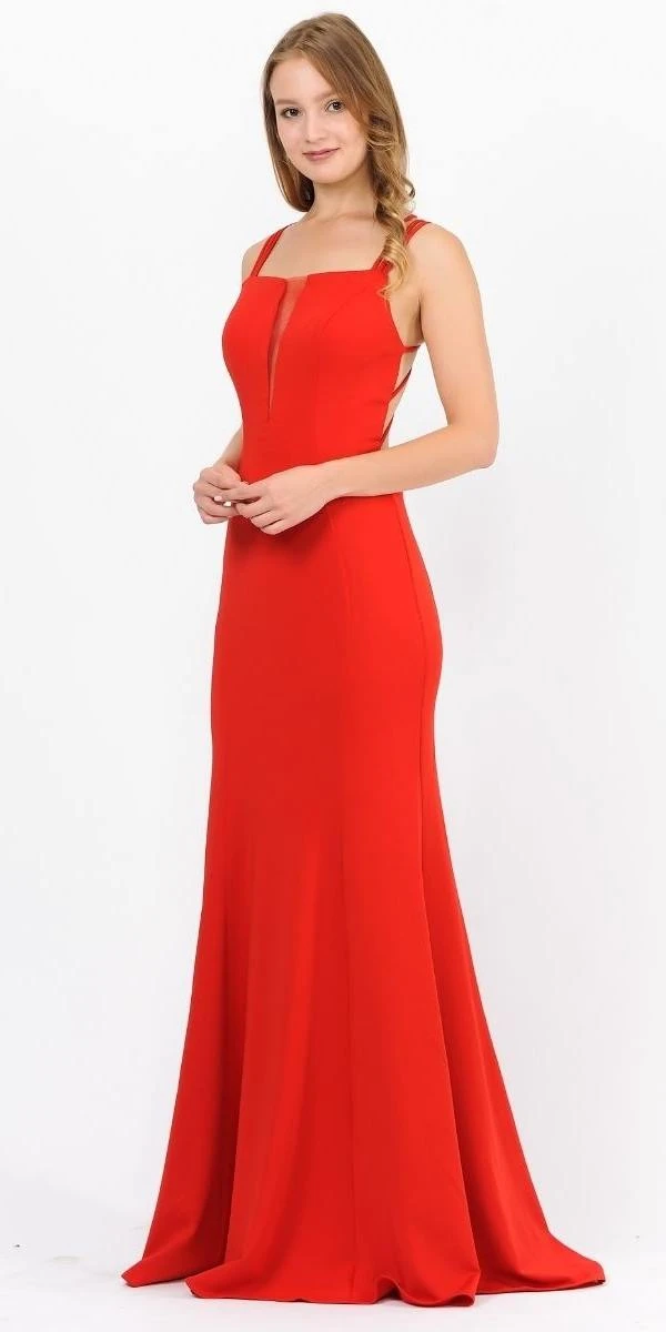 Poly USA | Ed Young 8468 Long Dress With Strappy Open-Back(Burgundy Long Prom Dress With Strappy Open Back) 12 Poly USA | Ed Young 8468 Long Dress With Strappy Open-Back(Burgundy Long Prom Dress With Strappy Open Back) - Image 12