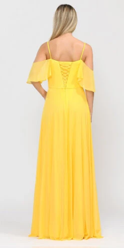 Poly USA | Ed Young 8552 A-Line Cold-Shoulder Long Formal Dress(A Line Cold Shoulder Long Formal Dress Burgundy) 20 Poly USA | Ed Young 8552 A-Line Cold-Shoulder Long Formal Dress(A Line Cold Shoulder Long Formal Dress Burgundy) -Discount Dress Shops 8552 poly usa yellow back