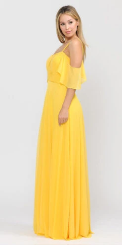 Poly USA | Ed Young 8552 A-Line Cold-Shoulder Long Formal Dress(A Line Cold Shoulder Long Formal Dress Burgundy) 21 Poly USA | Ed Young 8552 A-Line Cold-Shoulder Long Formal Dress(A Line Cold Shoulder Long Formal Dress Burgundy) -Discount Dress Shops 8552 poly usa yellow side