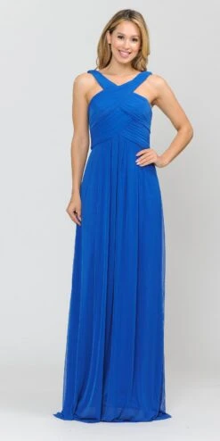 Poly USA | Ed Young 8554 Chiffon A-Line Long Dress Pleated Bodice(Burgundy A Line Long Formal Dress Pleated Bodice) 16 Poly USA | Ed Young 8554 Chiffon A-Line Long Dress Pleated Bodice(Burgundy A Line Long Formal Dress Pleated Bodice) -Discount Dress Shops 8554 poly usa royal blue