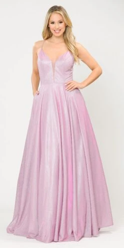 Poly USA | Ed Young 8556 Criss-Cross Back Long Glitter Prom Dress With Pockets(Silver Gold Criss Cross Back Long Prom Dress With Pockets) 16 Poly USA | Ed Young 8556 Criss-Cross Back Long Glitter Prom Dress With Pockets(Silver Gold Criss Cross Back Long Prom Dress With Pockets) -Discount Dress Shops 8556 poly usa pink lilac