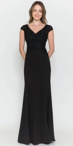 Poly USA | Ed Young 8558 Long Cap Sleeve V-Neck Dress Embroidered Top(Poly Usa 8558 Long Cap Sleeve V Neck Dress Embroidered Top) 16 Poly USA | Ed Young 8558 Long Cap Sleeve V-Neck Dress Embroidered Top(Poly Usa 8558 Long Cap Sleeve V Neck Dress Embroidered Top) -Discount Dress Shops 8558 BLACK 180d7a82 1f4f 457a 922f 65d366047f1e