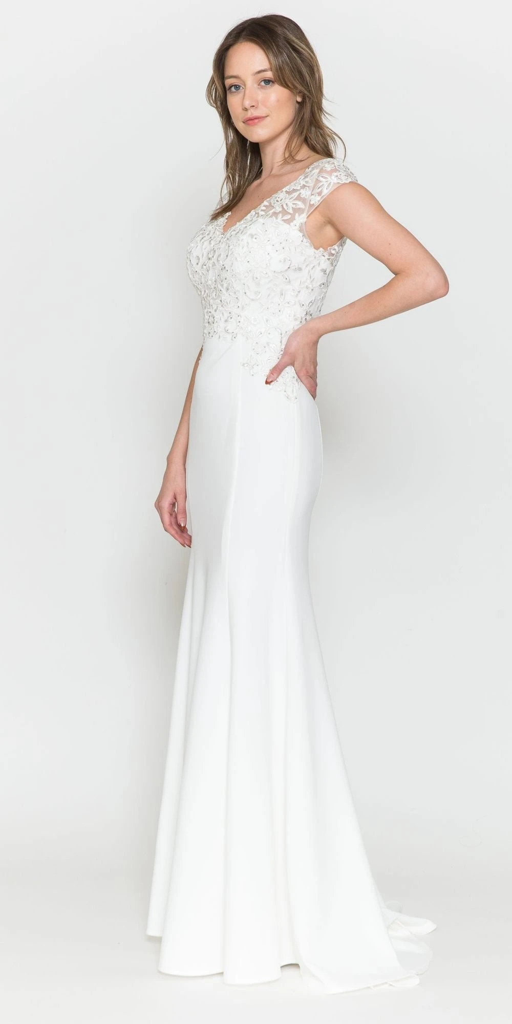 Poly USA | Ed Young 8558 Long Cap Sleeve V-Neck Dress Embroidered Top(Poly Usa 8558 Long Cap Sleeve V Neck Dress Embroidered Top) 5 Poly USA | Ed Young 8558 Long Cap Sleeve V-Neck Dress Embroidered Top(Poly Usa 8558 Long Cap Sleeve V Neck Dress Embroidered Top) - Image 5