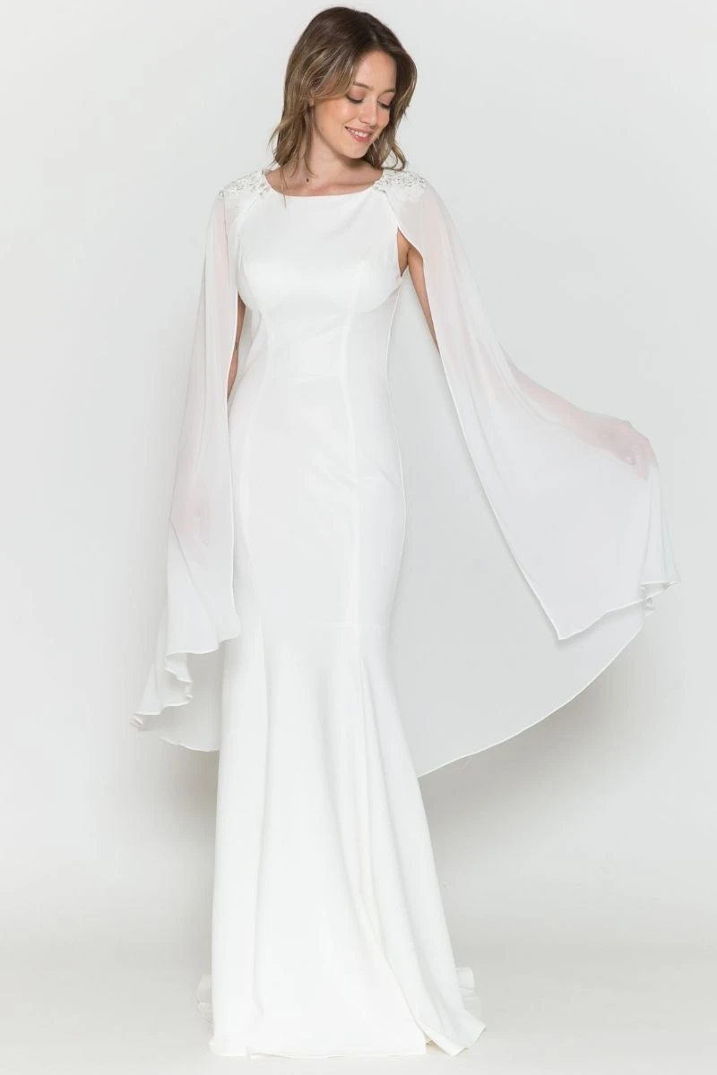 Poly USA | Ed Young 8566 Floor Length Round Neck Sleeveless Dress Detachable Cape(Poly Usa 8566 Floor Length Round Neck Sleeveless Dress Detachable Cape) 8 Poly USA | Ed Young 8566 Floor Length Round Neck Sleeveless Dress Detachable Cape(Poly Usa 8566 Floor Length Round Neck Sleeveless Dress Detachable Cape) - Image 8