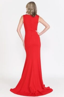 Poly USA | Ed Young 8566 Floor Length Round Neck Sleeveless Dress Detachable Cape(Poly Usa 8566 Floor Length Round Neck Sleeveless Dress Detachable Cape) 14 Poly USA | Ed Young 8566 Floor Length Round Neck Sleeveless Dress Detachable Cape(Poly Usa 8566 Floor Length Round Neck Sleeveless Dress Detachable Cape) -Discount Dress Shops 8566 REDNOCAPEBACK