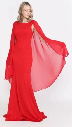 Poly USA | Ed Young 8566 Floor Length Round Neck Sleeveless Dress Detachable Cape(Poly Usa 8566 Floor Length Round Neck Sleeveless Dress Detachable Cape) 13 Poly USA | Ed Young 8566 Floor Length Round Neck Sleeveless Dress Detachable Cape(Poly Usa 8566 Floor Length Round Neck Sleeveless Dress Detachable Cape) -Discount Dress Shops 8566 31