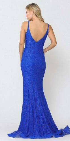 Poly USA | Ed Young 8590 Beaded Lace Mermaid Style Long Dress(Beaded Lace Mermaid Style Long Prom Dress Black) 16 Poly USA | Ed Young 8590 Beaded Lace Mermaid Style Long Dress(Beaded Lace Mermaid Style Long Prom Dress Black) -Discount Dress Shops 8590 poly usa royal blue back