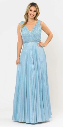 Poly USA | Ed Young 8600 Sleeveless Pleated Glitter Knit Long Dress Beaded Waist(Sleeveless Pleated Long Prom Dress Beaded Waist Black) 10 Poly USA | Ed Young 8600 Sleeveless Pleated Glitter Knit Long Dress Beaded Waist(Sleeveless Pleated Long Prom Dress Beaded Waist Black) -Discount Dress Shops 8600 poly usa blue