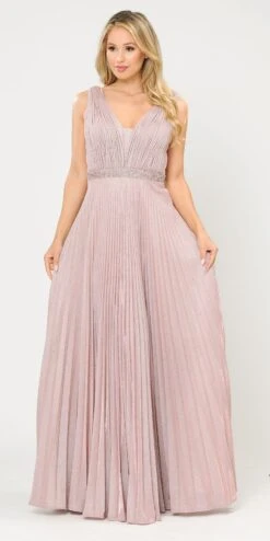 Poly USA | Ed Young 8600 Sleeveless Pleated Glitter Knit Long Dress Beaded Waist(Sleeveless Pleated Long Prom Dress Beaded Waist Black) 14 Poly USA | Ed Young 8600 Sleeveless Pleated Glitter Knit Long Dress Beaded Waist(Sleeveless Pleated Long Prom Dress Beaded Waist Black) -Discount Dress Shops 8600 poly usa rose gold