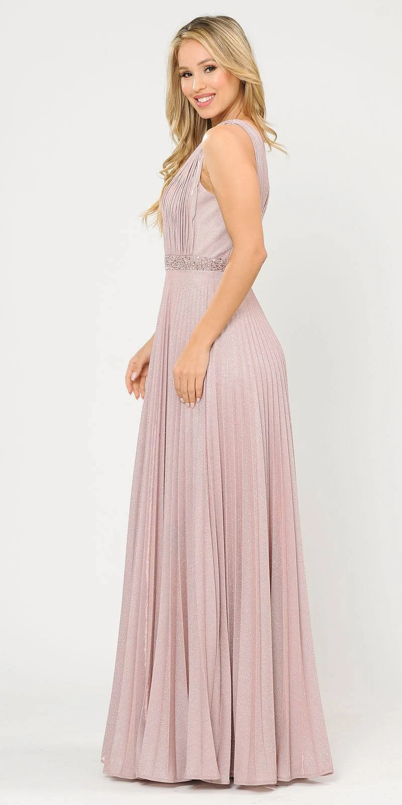 Poly USA | Ed Young 8600 Sleeveless Pleated Glitter Knit Long Dress Beaded Waist(Sleeveless Pleated Long Prom Dress Beaded Waist Black) 8 Poly USA | Ed Young 8600 Sleeveless Pleated Glitter Knit Long Dress Beaded Waist(Sleeveless Pleated Long Prom Dress Beaded Waist Black) - Image 8