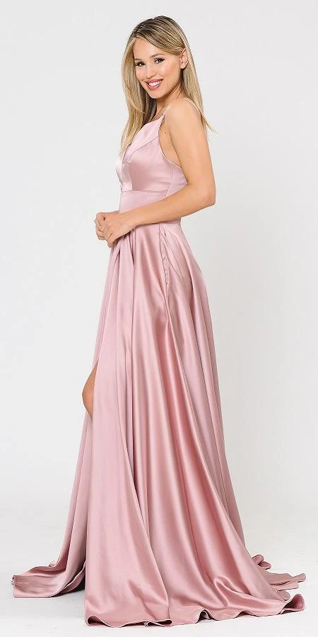 Poly USA | Ed Young 8606 V-Neck Long Romper Prom Satin Dress With Pockets(V Neck Long Romper Prom Dress With Pockets Blue) 9 Poly USA | Ed Young 8606 V-Neck Long Romper Prom Satin Dress With Pockets(V Neck Long Romper Prom Dress With Pockets Blue) - Image 9