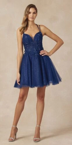 Juliet 864 Leaf Lace Embroidered Bodice Glitter Tulle Dress(Juliet 864 Leaf Lace Embroidered Bodice Glitter Tulle Dress)