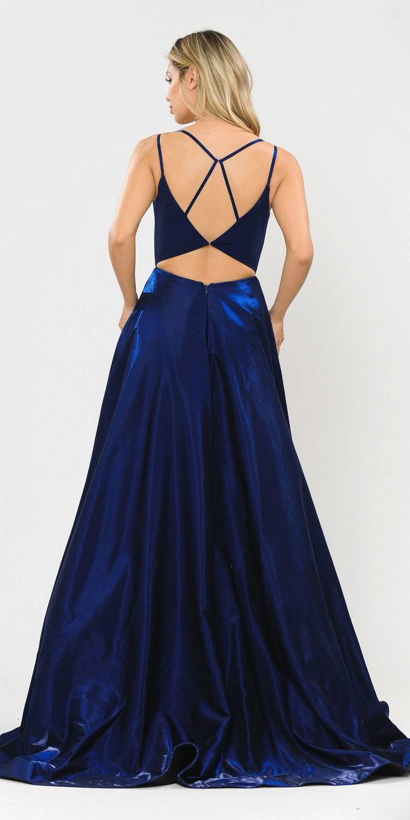 Poly USA | Ed Young 8644 Open-Back Long Prom Dress A-Line With Pockets(Stylish Open Back Long Prom Dress Silver With Pockets) 11 Poly USA | Ed Young 8644 Open-Back Long Prom Dress A-Line With Pockets(Stylish Open Back Long Prom Dress Silver With Pockets) - Image 11