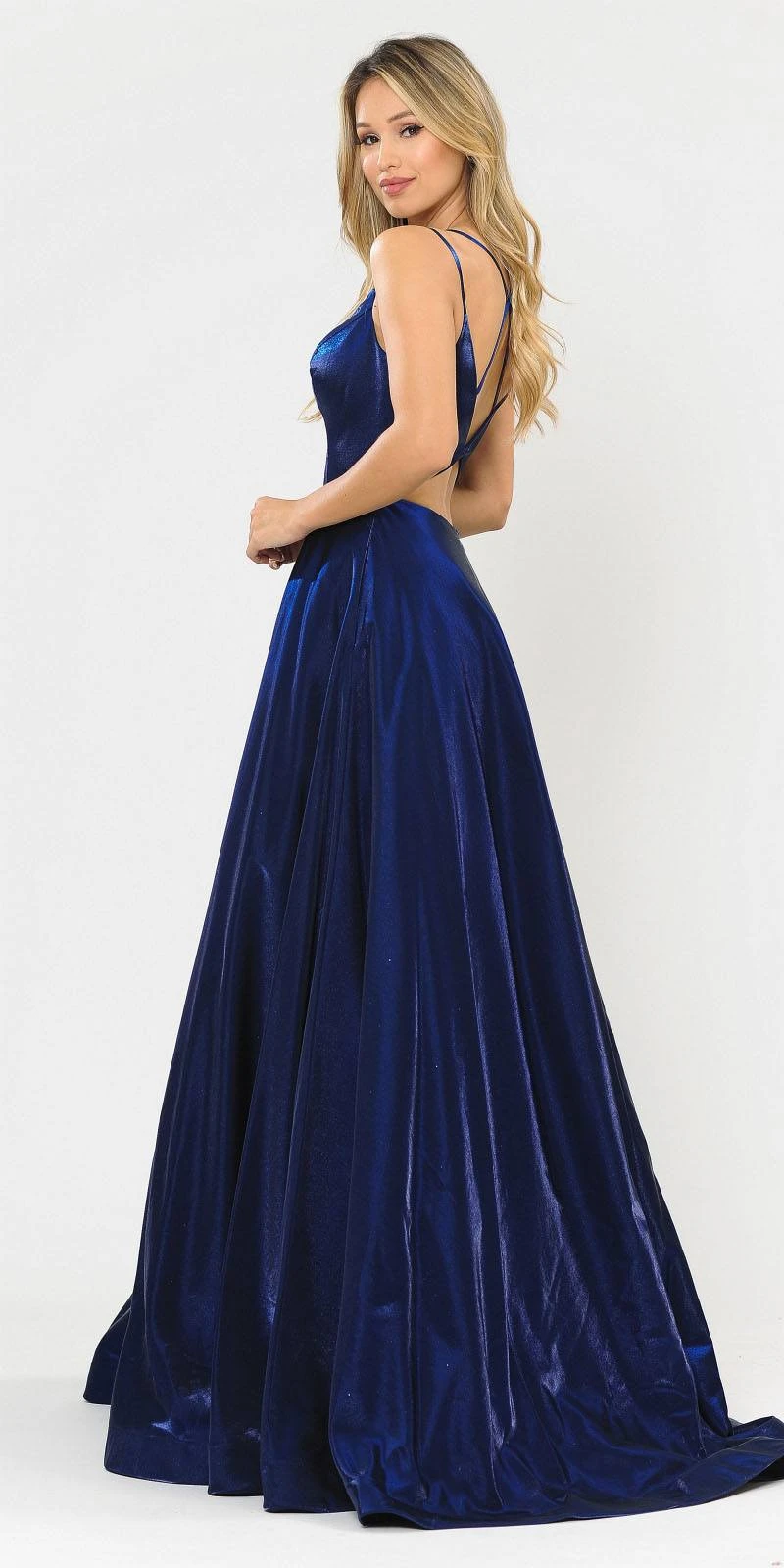 Poly USA | Ed Young 8644 Open-Back Long Prom Dress A-Line With Pockets(Stylish Open Back Long Prom Dress Silver With Pockets) 12 Poly USA | Ed Young 8644 Open-Back Long Prom Dress A-Line With Pockets(Stylish Open Back Long Prom Dress Silver With Pockets) - Image 12