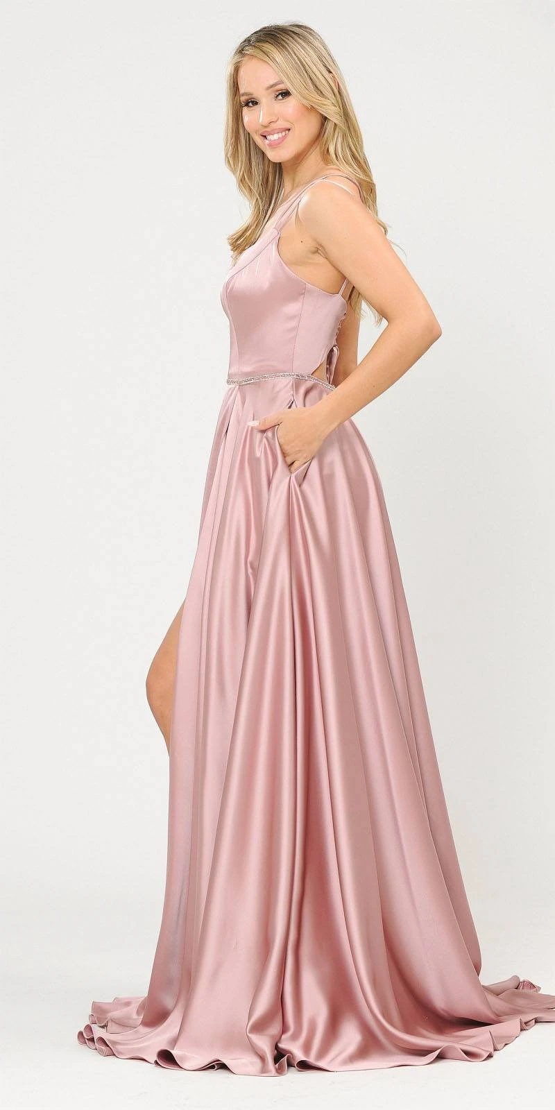 Poly USA | Ed Young 8654 Romper Style Long Dress With Pockets(Teal Romper Style Long Prom Dress With Pockets) 6 Poly USA | Ed Young 8654 Romper Style Long Dress With Pockets(Teal Romper Style Long Prom Dress With Pockets) - Image 6