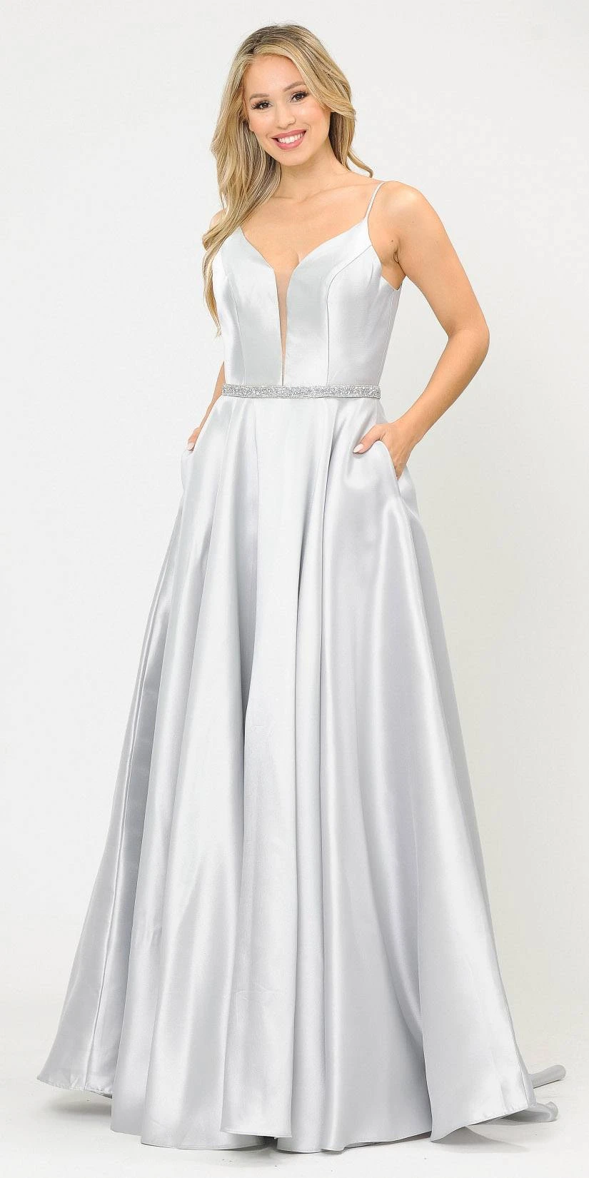 Poly USA | Ed Young 8672 Long Satin Dress With Spaghetti Straps(Long Satin Prom Dress With Spaghetti Straps Navy Blue) 7 Poly USA | Ed Young 8672 Long Satin Dress With Spaghetti Straps(Long Satin Prom Dress With Spaghetti Straps Navy Blue) - Image 7