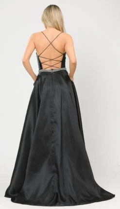 Poly USA | Ed Young 8688 Halter Criss-Cross Back Long A-Line Prom Dress With Pockets(Halter Criss Cross Back Long Red Prom Dress With Pockets) -Discount Dress Shops 8688 poly usa black back f853f86d 0708 4d49 8532 73cbf0587e3a
