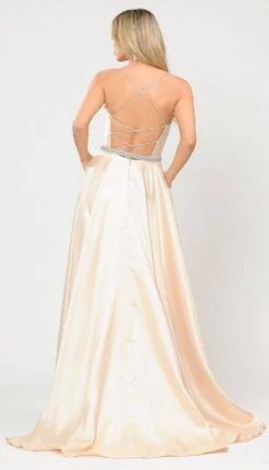 Poly USA | Ed Young 8688 Halter Criss-Cross Back Long A-Line Prom Dress With Pockets(Halter Criss Cross Back Long Red Prom Dress With Pockets) -Discount Dress Shops 8688 poly usa champagne back a3b1cd0d 5824 4e73 ba77 4226b9b68a2f