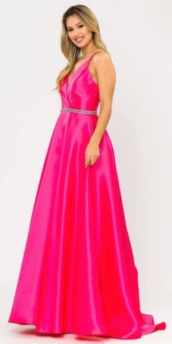 Poly USA | Ed Young 8690 V-Neck Long Mikado Dress With Pockets(V Neck Long Prom Dress Lilac With Pockets) -Discount Dress Shops 8690 poly usa fuchsia ebc6dfff 0f90 4f82 a7ca ba29771c31be