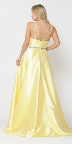 Poly USA | Ed Young 8690 V-Neck Long Mikado Dress With Pockets(V Neck Long Prom Dress Lilac With Pockets) -Discount Dress Shops 8690 poly usa yellow back a99802be 0b8f 4eaa 9e0e ea36d59792b4