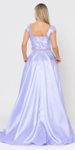 Poly USA | Ed Young 8702 A-Line Mikado Cap Sleeved Long Dress Pockets(Green Cap Sleeved Long Prom Dress With Pockets) 20 Poly USA | Ed Young 8702 A-Line Mikado Cap Sleeved Long Dress Pockets(Green Cap Sleeved Long Prom Dress With Pockets) -Discount Dress Shops 8702 poly usa lilac back