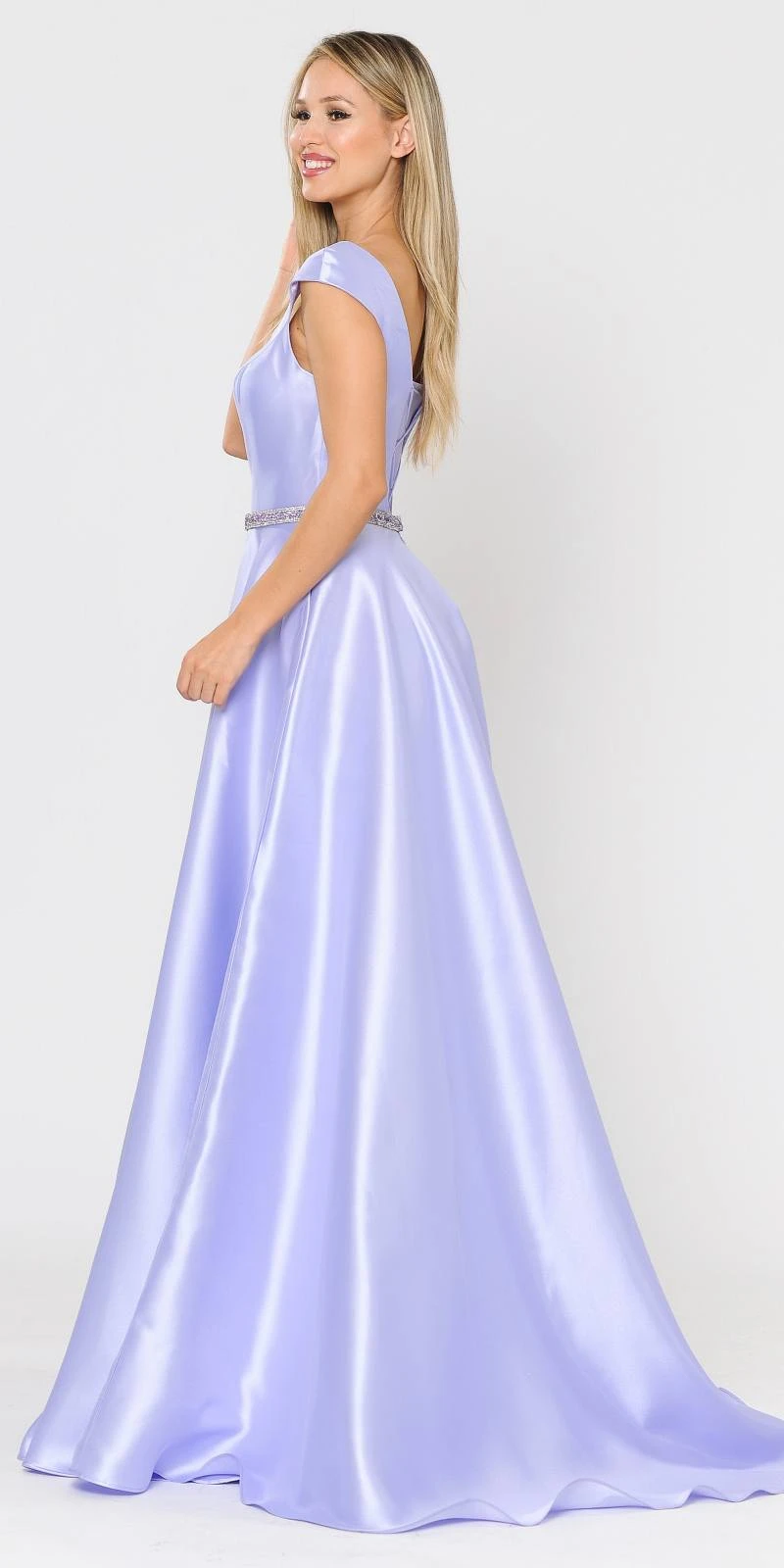 Poly USA | Ed Young 8702 A-Line Mikado Cap Sleeved Long Dress Pockets(Green Cap Sleeved Long Prom Dress With Pockets) 8 Poly USA | Ed Young 8702 A-Line Mikado Cap Sleeved Long Dress Pockets(Green Cap Sleeved Long Prom Dress With Pockets) - Image 8