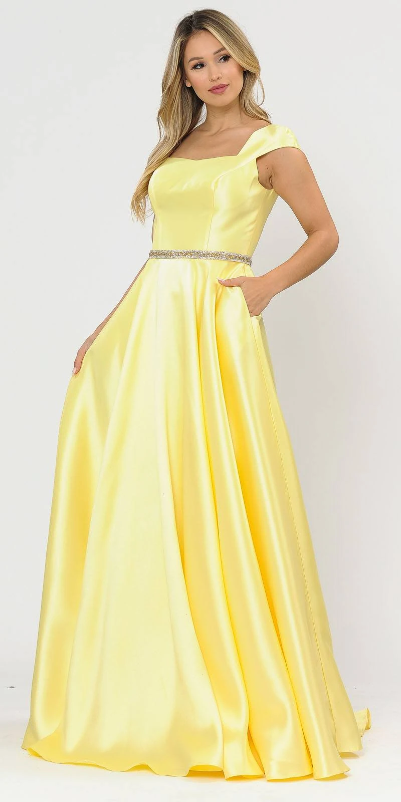 Poly USA | Ed Young 8702 A-Line Mikado Cap Sleeved Long Dress Pockets(Green Cap Sleeved Long Prom Dress With Pockets) 13 Poly USA | Ed Young 8702 A-Line Mikado Cap Sleeved Long Dress Pockets(Green Cap Sleeved Long Prom Dress With Pockets) - Image 13