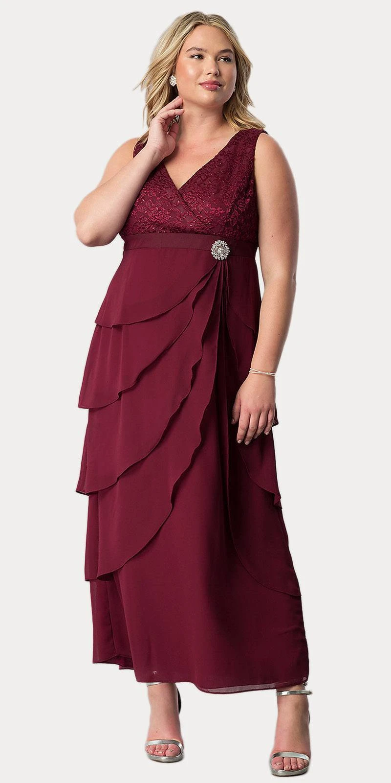 Sally Fashion 8729 V-Neck Long Dress Empire Lace Chiffon Include Lace Jacket(Dusty Rose V Neck Long Dress Empire Lace Chiffon Include Lace Jacket) 9 Sally Fashion 8729 V-Neck Long Dress Empire Lace Chiffon Include Lace Jacket(Dusty Rose V Neck Long Dress Empire Lace Chiffon Include Lace Jacket) - Image 9