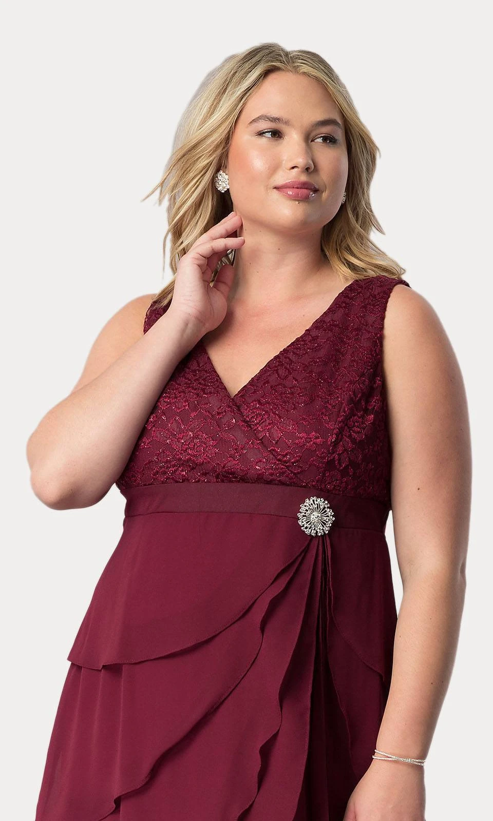 Sally Fashion 8729 V-Neck Long Dress Empire Lace Chiffon Include Lace Jacket(Dusty Rose V Neck Long Dress Empire Lace Chiffon Include Lace Jacket) 10 Sally Fashion 8729 V-Neck Long Dress Empire Lace Chiffon Include Lace Jacket(Dusty Rose V Neck Long Dress Empire Lace Chiffon Include Lace Jacket) - Image 10