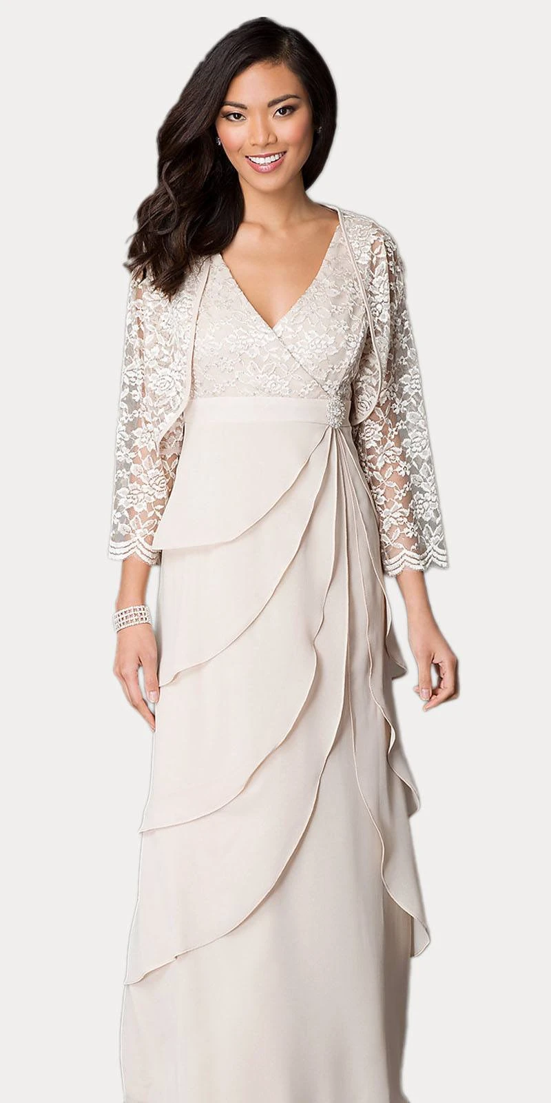 Sally Fashion 8729 V-Neck Long Dress Empire Lace Chiffon Include Lace Jacket(Dusty Rose V Neck Long Dress Empire Lace Chiffon Include Lace Jacket) 12 Sally Fashion 8729 V-Neck Long Dress Empire Lace Chiffon Include Lace Jacket(Dusty Rose V Neck Long Dress Empire Lace Chiffon Include Lace Jacket) - Image 12