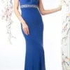 Cinderella Divine 8746 Jewel Neck Illusion High Fitted Waist Gown(Cinderella Divine 8746 Jewel Neck Illusion High Fitted Waist Evening Gown Royal Blue)