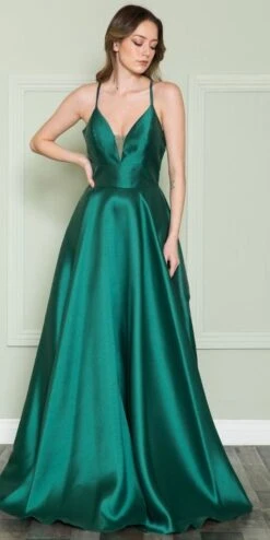 Poly USA | Ed Young 8762 A-Line Long Mikado Gown With Pockets(Poly Usa 8762 A Line Long Mikado Gown With Pockets)
