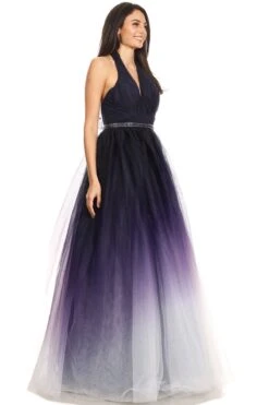 Eureka 8777 Floor Length Ball Gown Halter Ombre(Exclusive Style Floor Length Ball Gown Halter Navy Blue Ombre) -Discount Dress Shops 8777 eureka navy blue right side 51cc5af6 5a3c 4207 bca3 d0d9d009d0a8