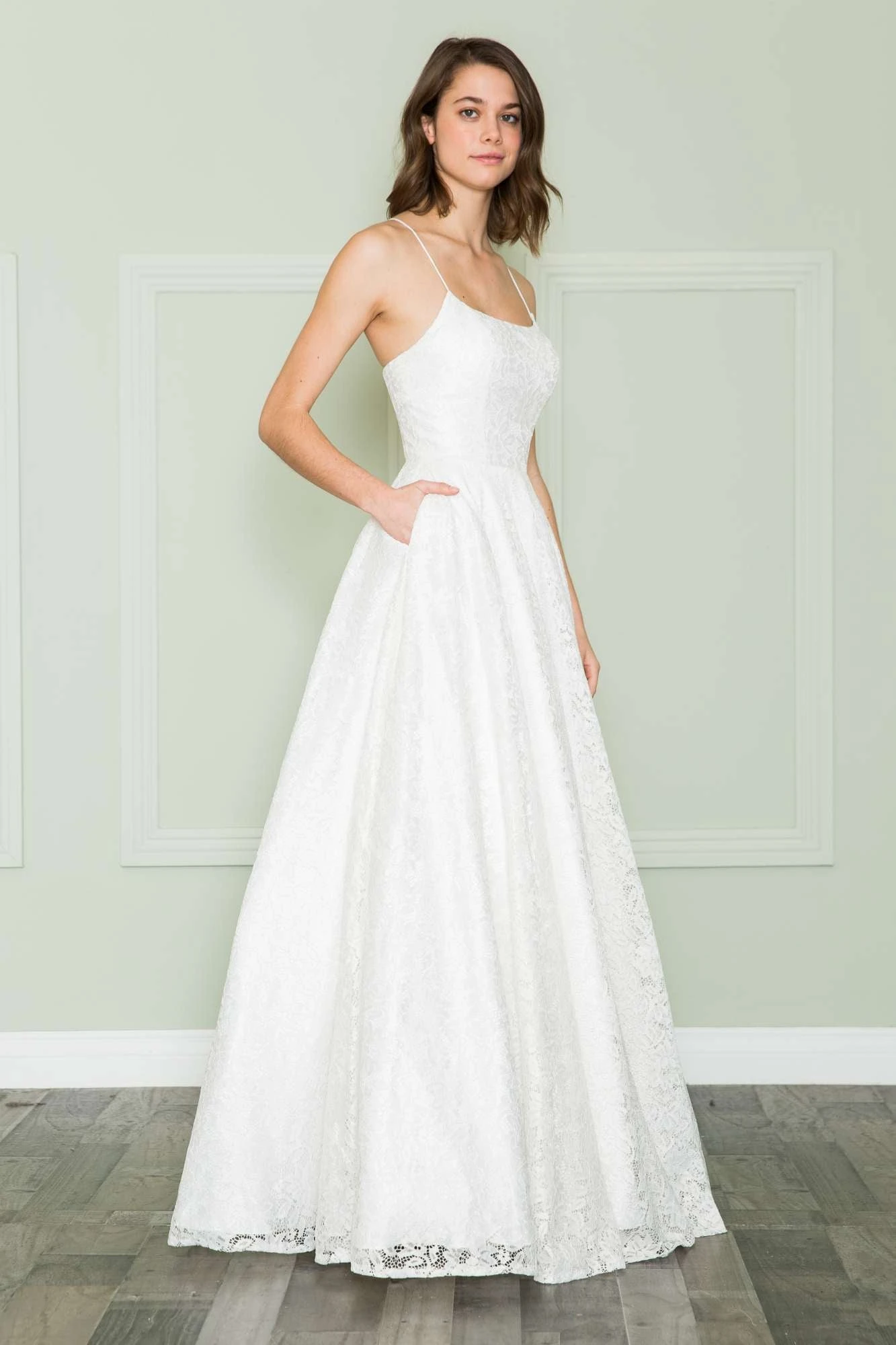 Poly USA | Ed Young 8862 Floor Length Full Lace A-Line Spaghetti Straps Dress(Poly Usa 8862 Floor Length Full Lace A Line Spaghetti Straps Dress) 12 Poly USA | Ed Young 8862 Floor Length Full Lace A-Line Spaghetti Straps Dress(Poly Usa 8862 Floor Length Full Lace A Line Spaghetti Straps Dress) - Image 12