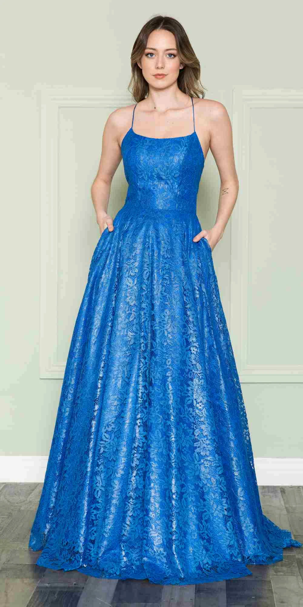 Poly USA | Ed Young 8862 Floor Length Full Lace A-Line Spaghetti Straps Dress(Poly Usa 8862 Floor Length Full Lace A Line Spaghetti Straps Dress) 3 Poly USA | Ed Young 8862 Floor Length Full Lace A-Line Spaghetti Straps Dress(Poly Usa 8862 Floor Length Full Lace A Line Spaghetti Straps Dress) - Image 3