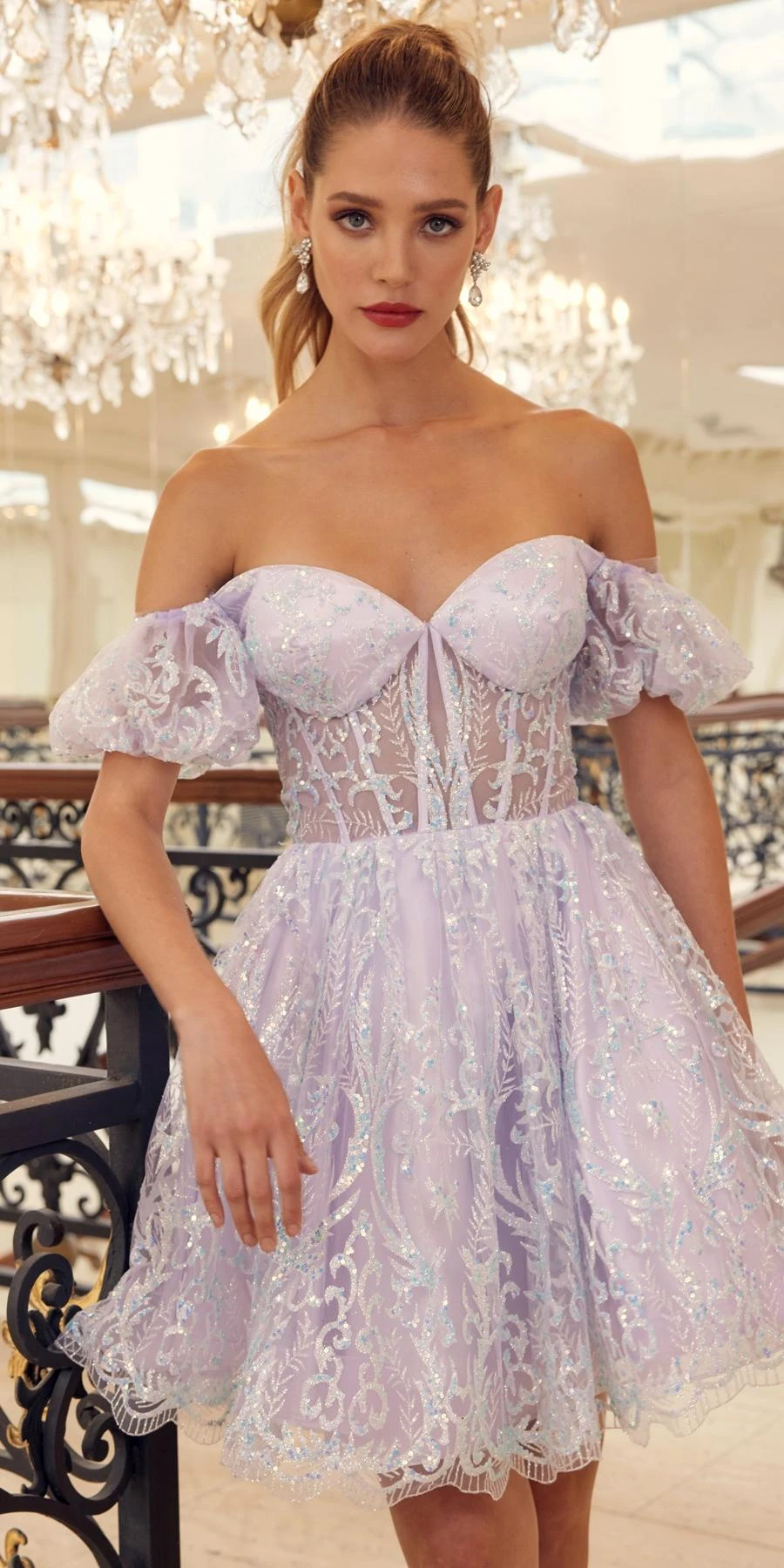 Juliet 891 Dress Short Off Shoulder Puff Sleeve Corset Bodice A-Line Dress(Juliet 891 Dress Short Off Shoulder Puff Sleeve Corset Bodice A Line Dress) 9 Juliet 891 Dress Short Off Shoulder Puff Sleeve Corset Bodice A-Line Dress(Juliet 891 Dress Short Off Shoulder Puff Sleeve Corset Bodice A Line Dress) - Image 9