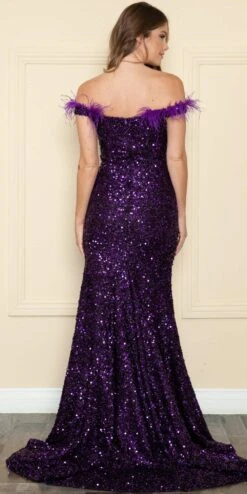 Poly USA | Ed Young 8980 Long Fitted Off The Shoulder Feather Sequin Dress With Slit(Poly Usa 8980 Long Fitted Off The Shoulder Feather Sequin Dress With Slit) 10 Poly USA | Ed Young 8980 Long Fitted Off The Shoulder Feather Sequin Dress With Slit(Poly Usa 8980 Long Fitted Off The Shoulder Feather Sequin Dress With Slit) -Discount Dress Shops 8980 PurpleBack