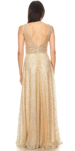 Eureka 9005 Glitter Mesh A-Line Long Prom Dress V-Neck(Gold Glitter Mesh A Line Long Prom Dress V Neck) -Discount Dress Shops 9005 eureka gold back c3187840 b82b 4cf6 9ab4 60c42e9684af