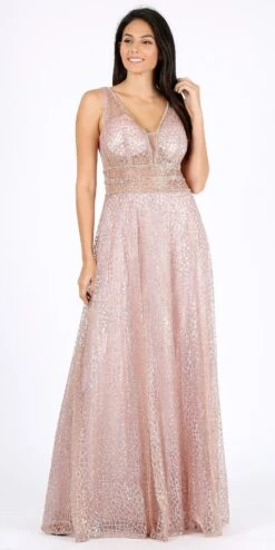 Eureka 9005 Glitter Mesh A-Line Long Prom Dress V-Neck(Gold Glitter Mesh A Line Long Prom Dress V Neck) -Discount Dress Shops 9005 eureka rose gold 3e048efd 1e75 4c81 b18a 5fd6645f2b6d