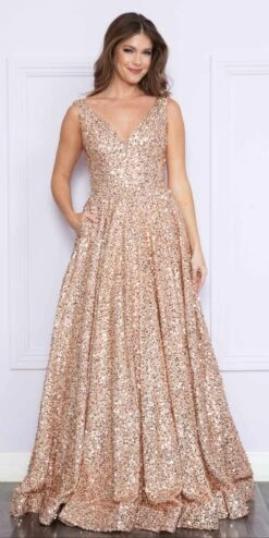 Poly USA | Ed Young 9168 Floor Length A-Line Sleeveless A-Line Gown With Pockets(Poly Usa 9168 Floor Length A Line Sleeveless A Line Gown With Pockets)