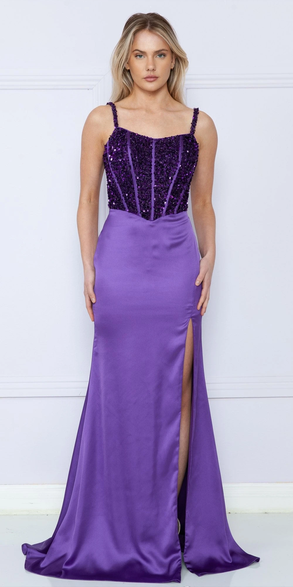 Poly USA | Ed Young 9176 Fitted Floor Length Sequin Boned Top Span Satin Skirt(Poly Usa 9176 Fitted Floor Length Sequin Boned Top Span Satin Skirt) 4 Poly USA | Ed Young 9176 Fitted Floor Length Sequin Boned Top Span Satin Skirt(Poly Usa 9176 Fitted Floor Length Sequin Boned Top Span Satin Skirt) - Image 4